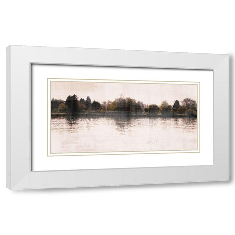 Serenity Lake White Modern Wood Framed Art Print with Double Matting by Allen, Kimberly