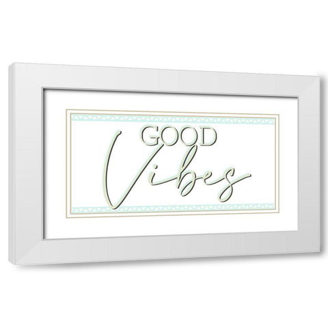 Minty 13 White Modern Wood Framed Art Print with Double Matting by Allen, Kimberly