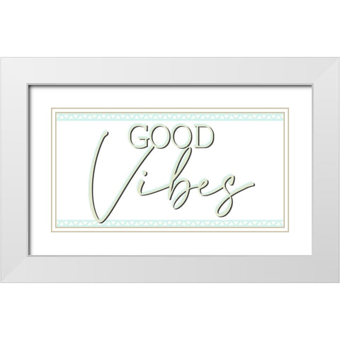 Minty 13 White Modern Wood Framed Art Print with Double Matting by Allen, Kimberly