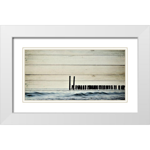Sea Poles White Modern Wood Framed Art Print with Double Matting by Allen, Kimberly