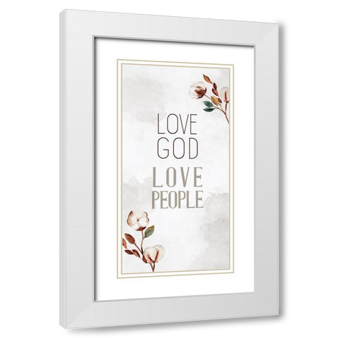 Love God White Modern Wood Framed Art Print with Double Matting by Allen, Kimberly