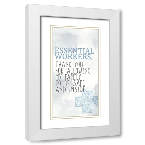Thank You White Modern Wood Framed Art Print with Double Matting by Allen, Kimberly
