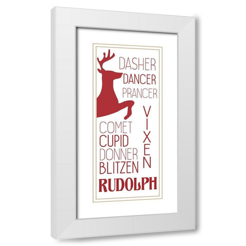 Rudolph White Modern Wood Framed Art Print with Double Matting by Allen, Kimberly