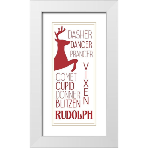 Rudolph White Modern Wood Framed Art Print with Double Matting by Allen, Kimberly