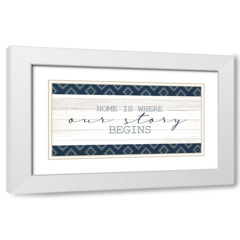 Story Begins White Modern Wood Framed Art Print with Double Matting by Allen, Kimberly