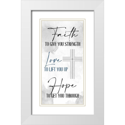 Faith Hope 1 White Modern Wood Framed Art Print with Double Matting by Allen, Kimberly