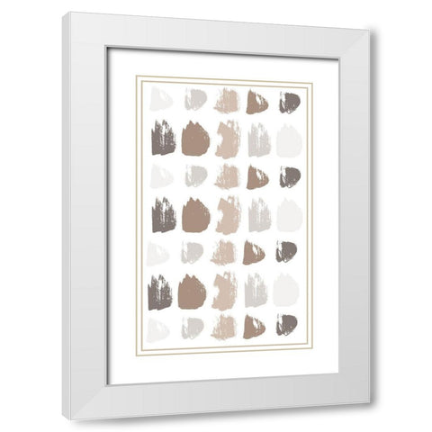 Paint Daubs 1 White Modern Wood Framed Art Print with Double Matting by Allen, Kimberly