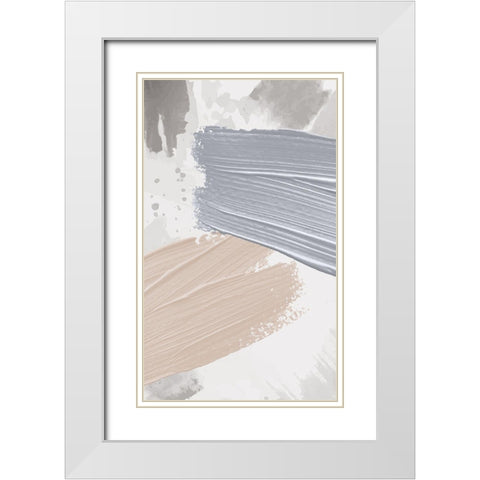 Strokes 1 White Modern Wood Framed Art Print with Double Matting by Allen, Kimberly