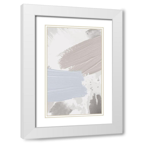 Strokes 3 White Modern Wood Framed Art Print with Double Matting by Allen, Kimberly
