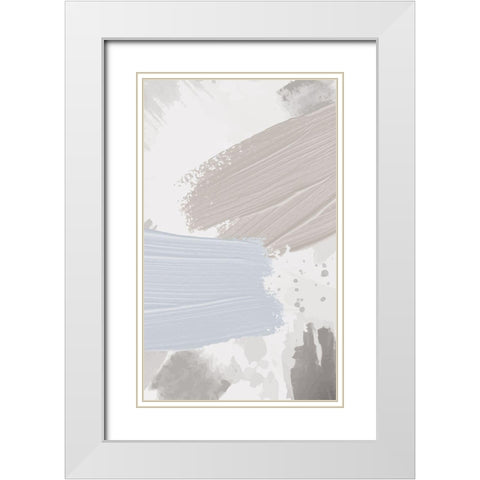 Strokes 3 White Modern Wood Framed Art Print with Double Matting by Allen, Kimberly
