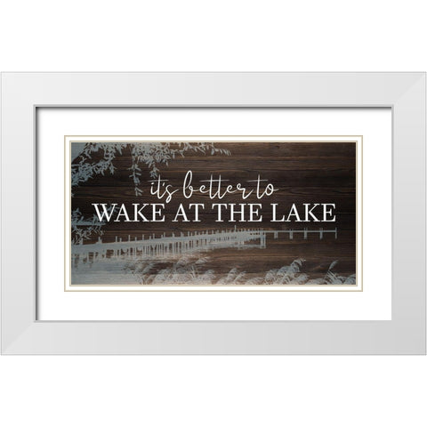 Wake at the Lake White Modern Wood Framed Art Print with Double Matting by Allen, Kimberly
