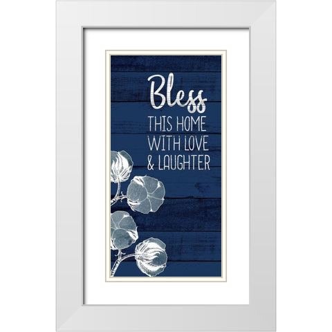 Bless This Home White Modern Wood Framed Art Print with Double Matting by Allen, Kimberly