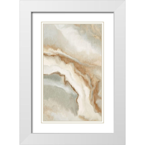 Neutral Stream 1 White Modern Wood Framed Art Print with Double Matting by Allen, Kimberly
