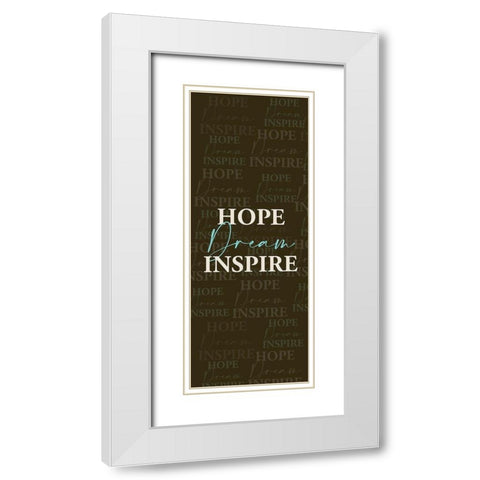 Hope Dream White Modern Wood Framed Art Print with Double Matting by Allen, Kimberly