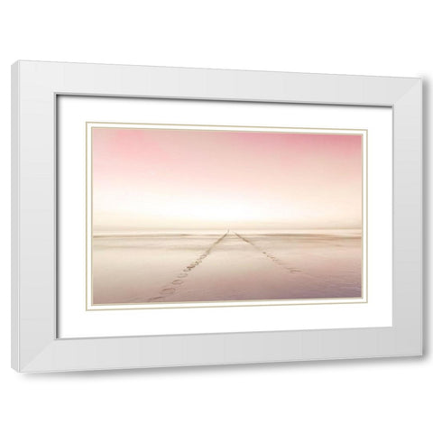 Water Pathway White Modern Wood Framed Art Print with Double Matting by Allen, Kimberly