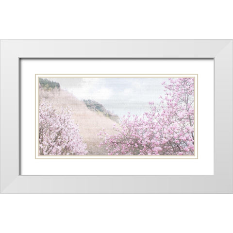 Hillside Pink White Modern Wood Framed Art Print with Double Matting by Allen, Kimberly