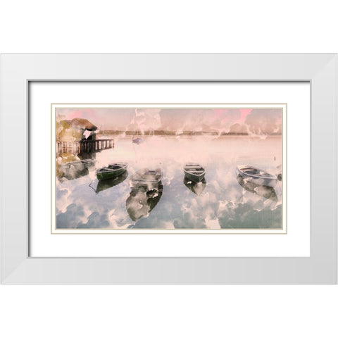 Day On The Lake White Modern Wood Framed Art Print with Double Matting by Allen, Kimberly