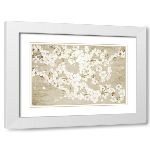 Magnolias White Modern Wood Framed Art Print with Double Matting by Allen, Kimberly