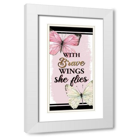 Brave Wings 1 White Modern Wood Framed Art Print with Double Matting by Allen, Kimberly