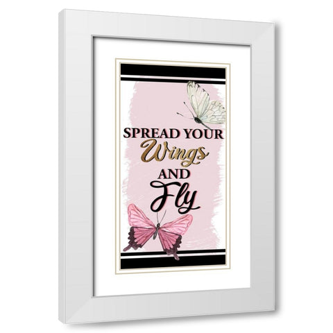 Brave Wings 2 White Modern Wood Framed Art Print with Double Matting by Allen, Kimberly