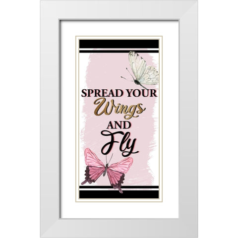 Brave Wings 2 White Modern Wood Framed Art Print with Double Matting by Allen, Kimberly