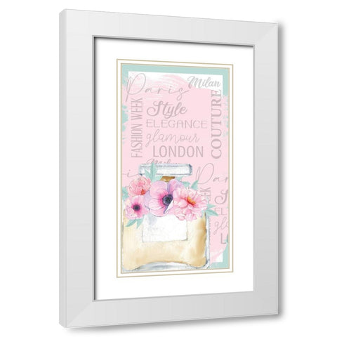 Perfume 1 White Modern Wood Framed Art Print with Double Matting by Allen, Kimberly
