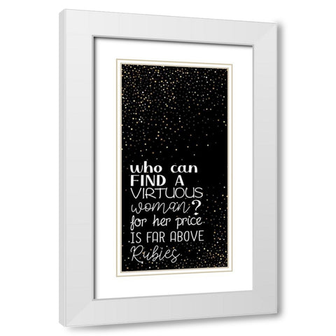 Rubies White Modern Wood Framed Art Print with Double Matting by Allen, Kimberly
