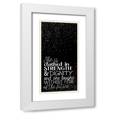 Strength and Dignity White Modern Wood Framed Art Print with Double Matting by Allen, Kimberly