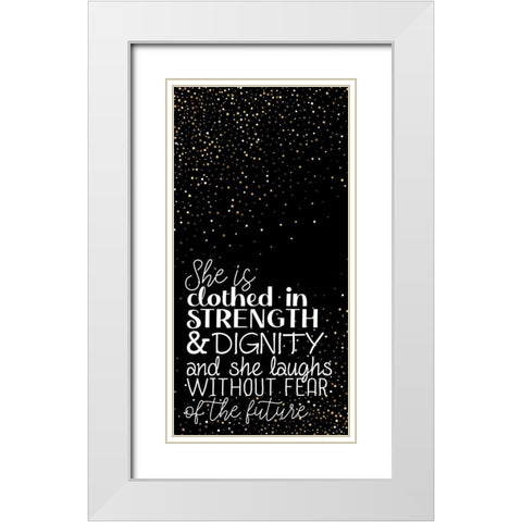 Strength and Dignity White Modern Wood Framed Art Print with Double Matting by Allen, Kimberly