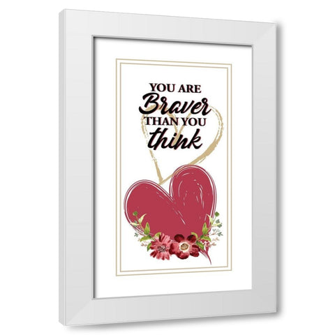 Wildflower Heart 1 White Modern Wood Framed Art Print with Double Matting by Allen, Kimberly
