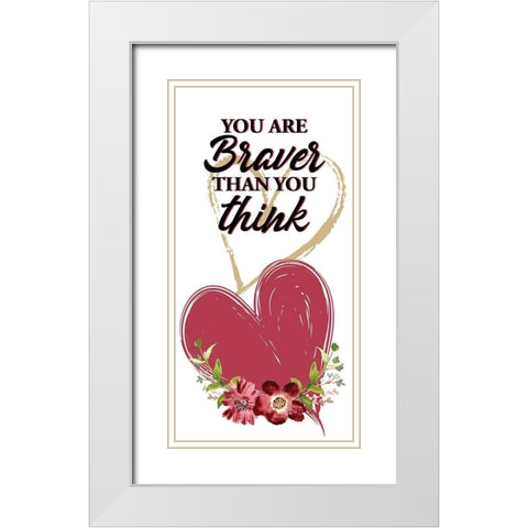 Wildflower Heart 1 White Modern Wood Framed Art Print with Double Matting by Allen, Kimberly