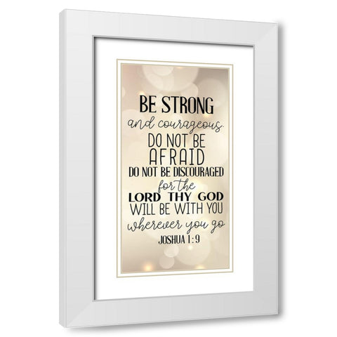 Be Strong White Modern Wood Framed Art Print with Double Matting by Allen, Kimberly