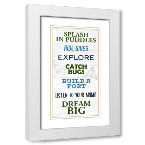 Boy Rules 2 White Modern Wood Framed Art Print with Double Matting by Allen, Kimberly