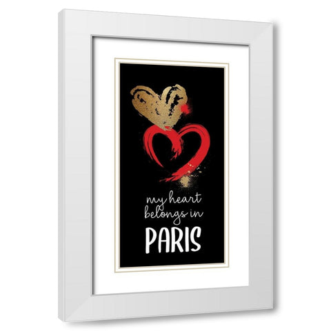 I Love Paris 2 White Modern Wood Framed Art Print with Double Matting by Allen, Kimberly