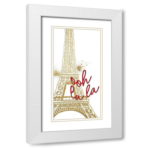 I Love Paris 3 V2 White Modern Wood Framed Art Print with Double Matting by Allen, Kimberly