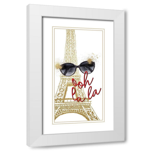 I Love Paris 3 White Modern Wood Framed Art Print with Double Matting by Allen, Kimberly