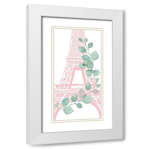 Mint Paris 3 White Modern Wood Framed Art Print with Double Matting by Allen, Kimberly