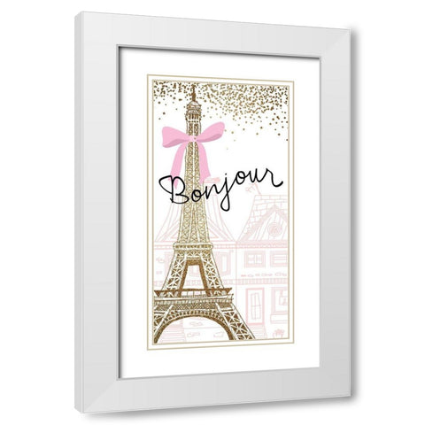 Paris Streets 1 V2 White Modern Wood Framed Art Print with Double Matting by Allen, Kimberly