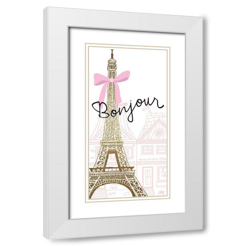 Paris Streets 1 White Modern Wood Framed Art Print with Double Matting by Allen, Kimberly