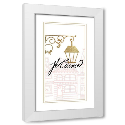 Paris Streets 2 White Modern Wood Framed Art Print with Double Matting by Allen, Kimberly