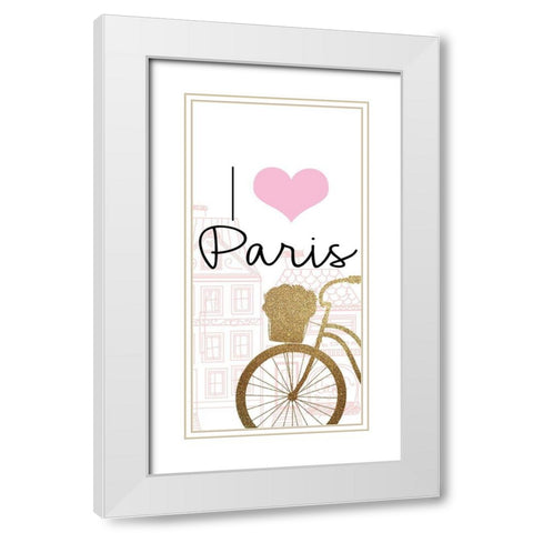 Paris Streets 3 White Modern Wood Framed Art Print with Double Matting by Allen, Kimberly