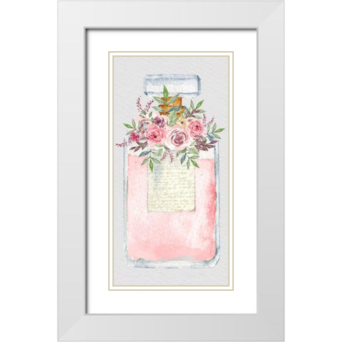 Pink Scent 1 V2 White Modern Wood Framed Art Print with Double Matting by Allen, Kimberly