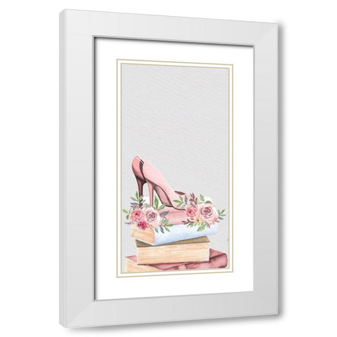 Pink Scent 2 V2 White Modern Wood Framed Art Print with Double Matting by Allen, Kimberly