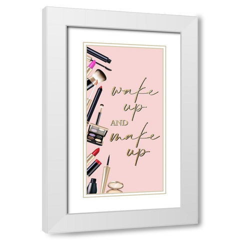 Wake Up White Modern Wood Framed Art Print with Double Matting by Allen, Kimberly
