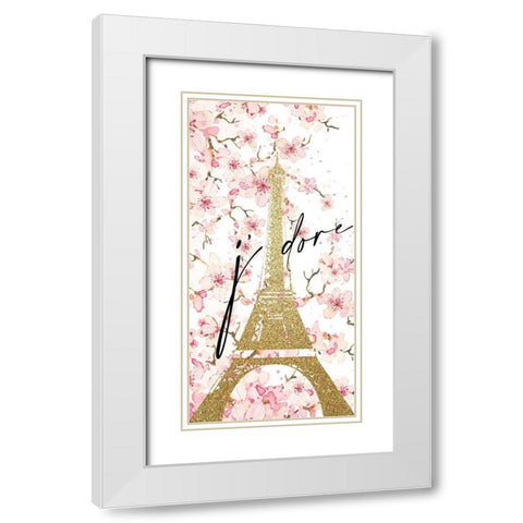 Jadore Blossoms White Modern Wood Framed Art Print with Double Matting by Allen, Kimberly