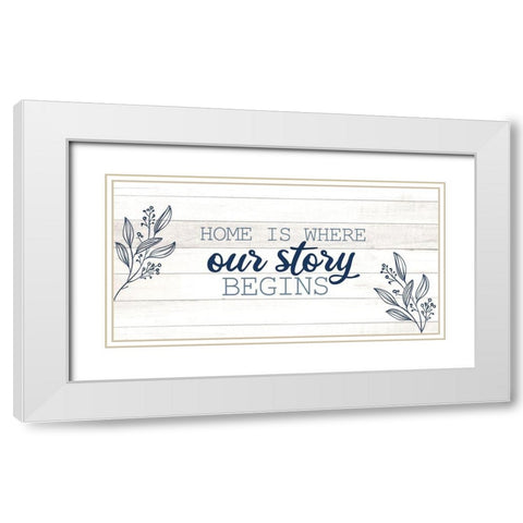 Our Story White Modern Wood Framed Art Print with Double Matting by Allen, Kimberly