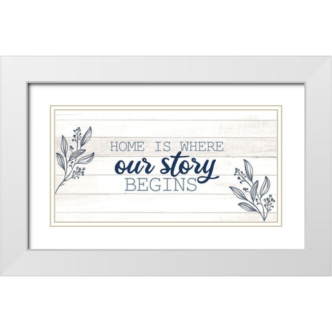 Our Story White Modern Wood Framed Art Print with Double Matting by Allen, Kimberly