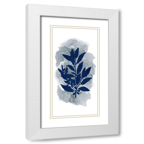 Botanical Branch Panel 1 White Modern Wood Framed Art Print with Double Matting by Allen, Kimberly