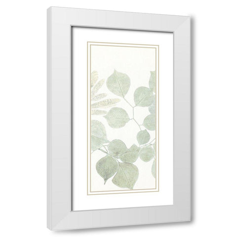 Soft Leaves 2 White Modern Wood Framed Art Print with Double Matting by Allen, Kimberly
