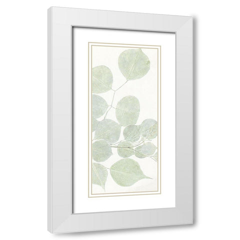 Soft Leaves 3 White Modern Wood Framed Art Print with Double Matting by Allen, Kimberly